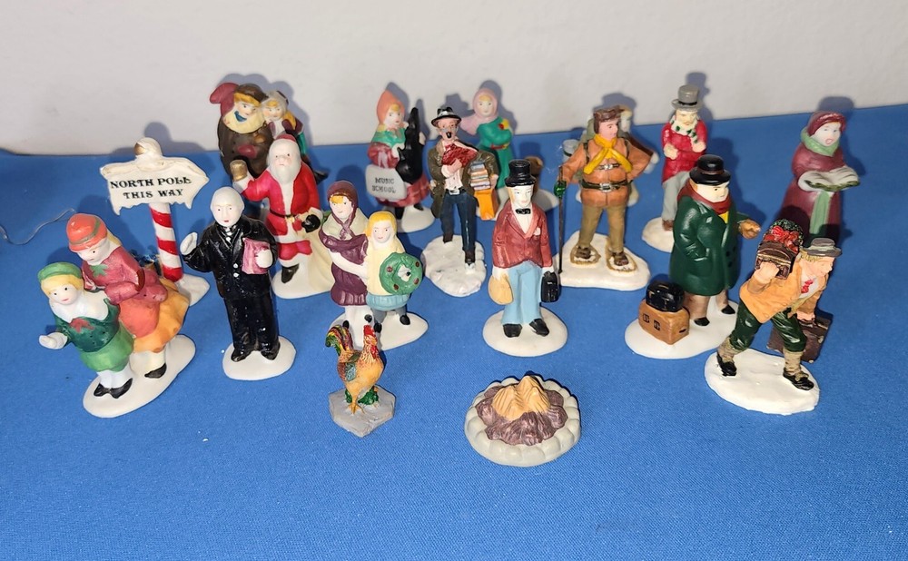 Lemax 18-Piece Christmas Village Figurine Set with Townsfolk People