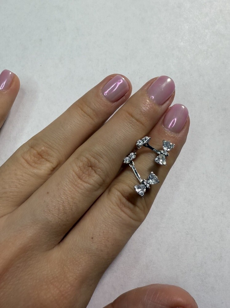 Pandora Sparkling Bow Drop Earrings