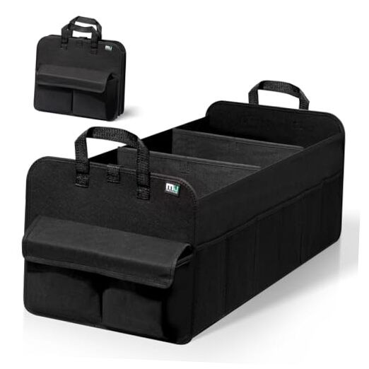 Upgraded Collapsible SUV Trunk Organizer with 12 Large Pockets in Black