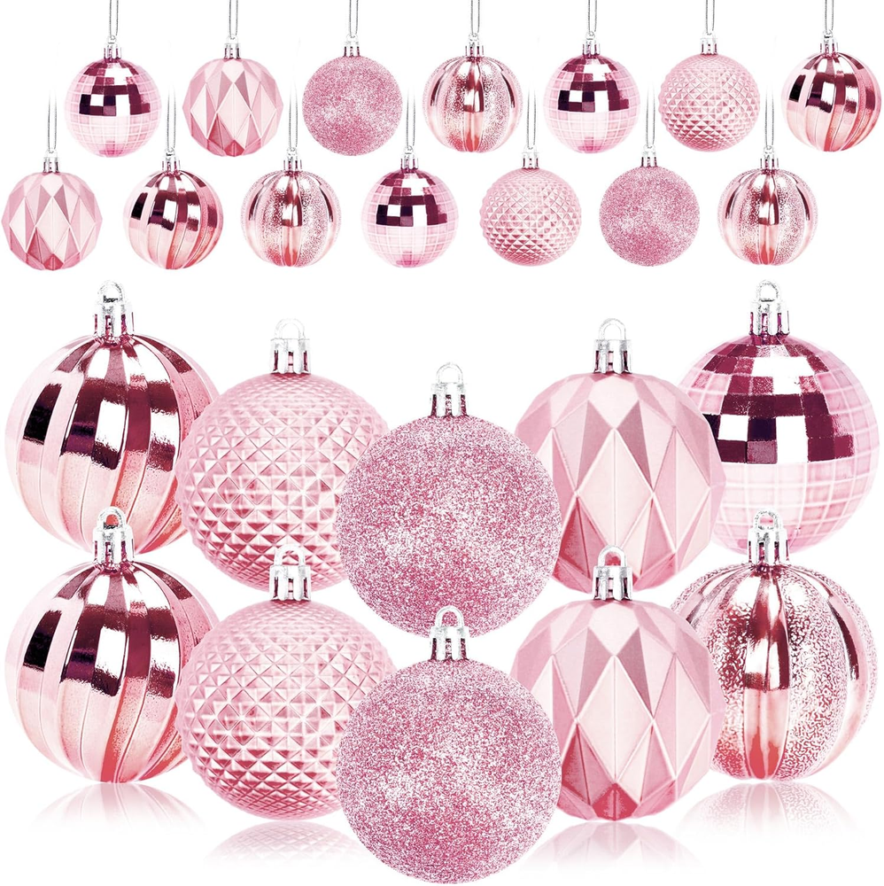 24PCS Large Christmas Balls Ornaments,60Mm/2.4 in Shatterproof Plastic Decorativ