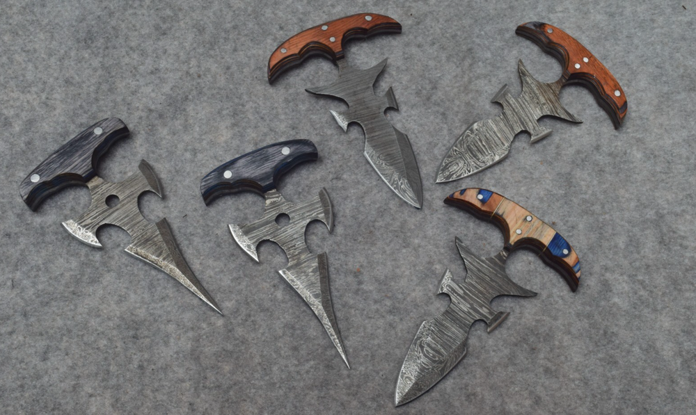 Handmade Damascus steel Hunting 5 Pcs Set dagger double edged boot knife # B-297