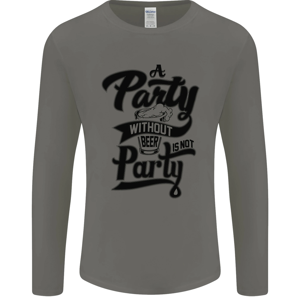 Funny Alcohol Party Beer Gin Long Sleeve T-Shirt for Men
