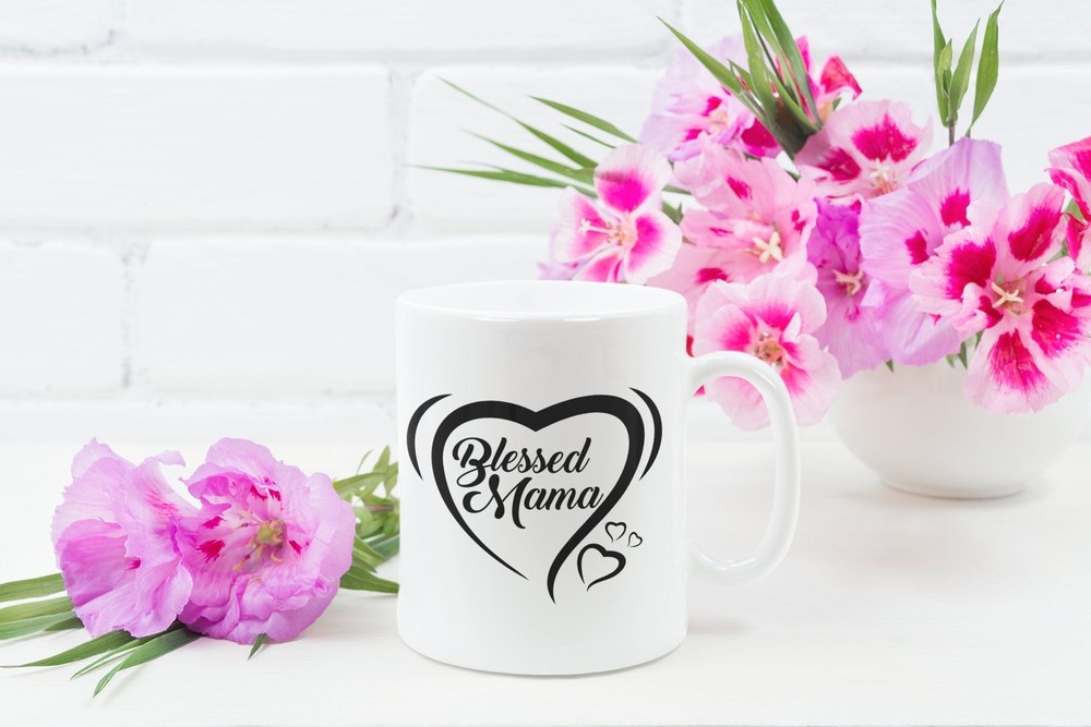 Minimalist Funny Coffee Mug Blessed Mama Mother’s Day Gift For New Mom Mommy M
