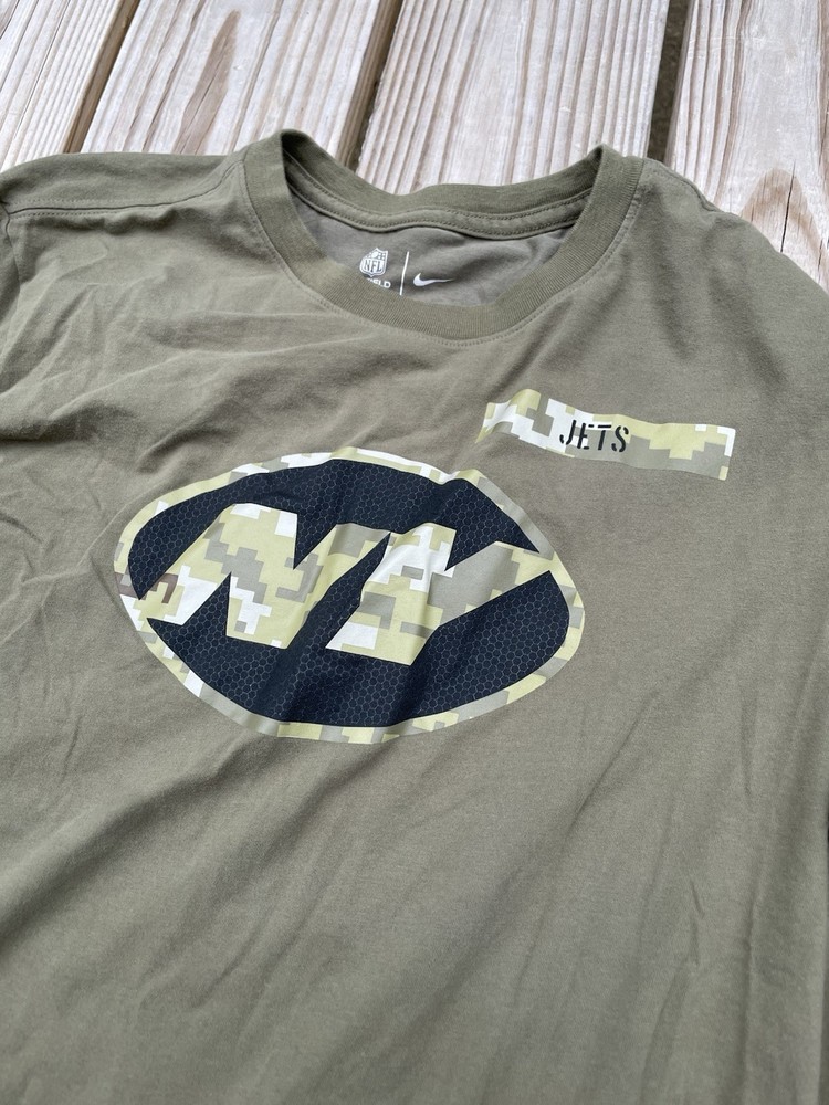 Nike Dri-Fit NFL Shirt L Jets Salute To Service L/S On Field Troops Top Football