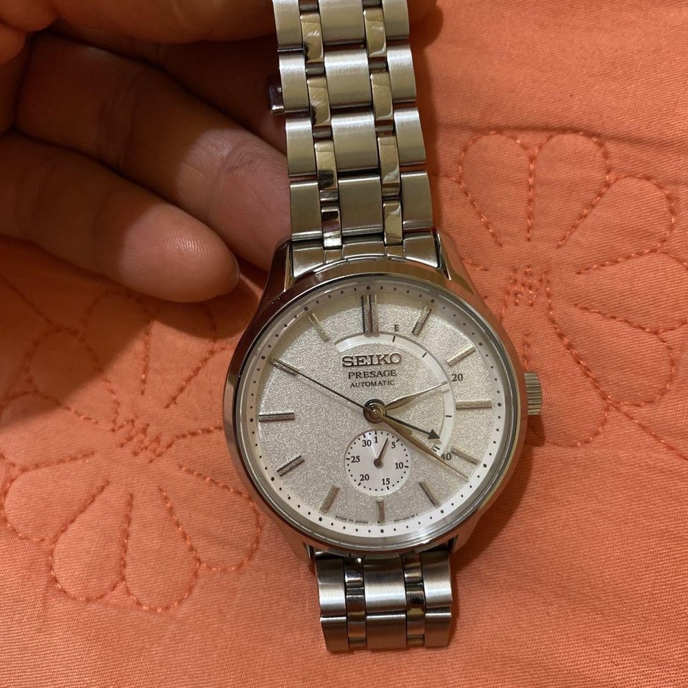 SEIKO Presage SARY 143 Men's Automatic Round Gold W42mm Japan Made Analog White