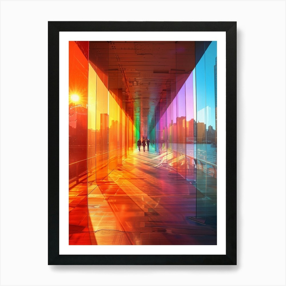 Rainbow Bridge Framed Art Print Canvas Wall Decor Picture Poster  