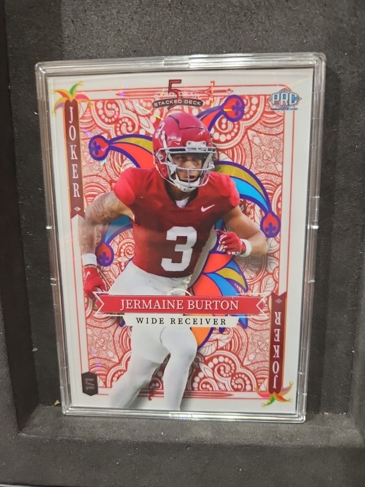 Jermaine Burton (1/1) PRC #SD-JB 2023 Wild Card 5 Card Draw On the White Joker