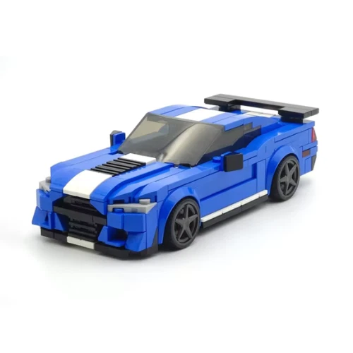 LEGO Car MOC: Ford Mustang Mustang GT500 Blue & White Speed Champions Style