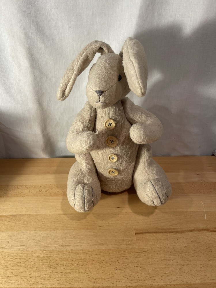 Decorative Bunny Plush With Buttons On Front Pre Owned Collectible