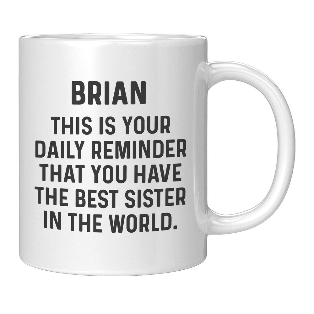 Custom Engraved Brother Coffee Mug - Thoughtful Gift for Him  