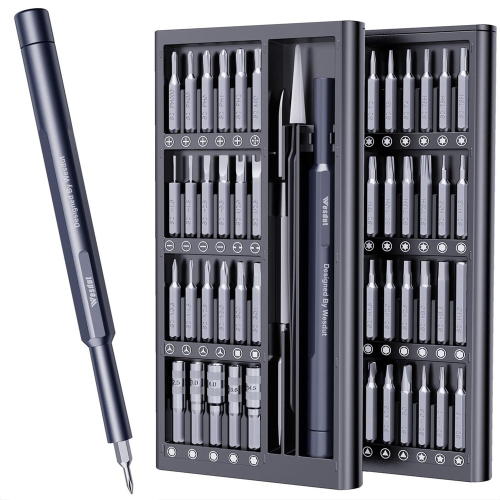 50-in-1 Magnetic Precision Screwdriver Set with Torx Bits - Durable Compact Tool Kit  