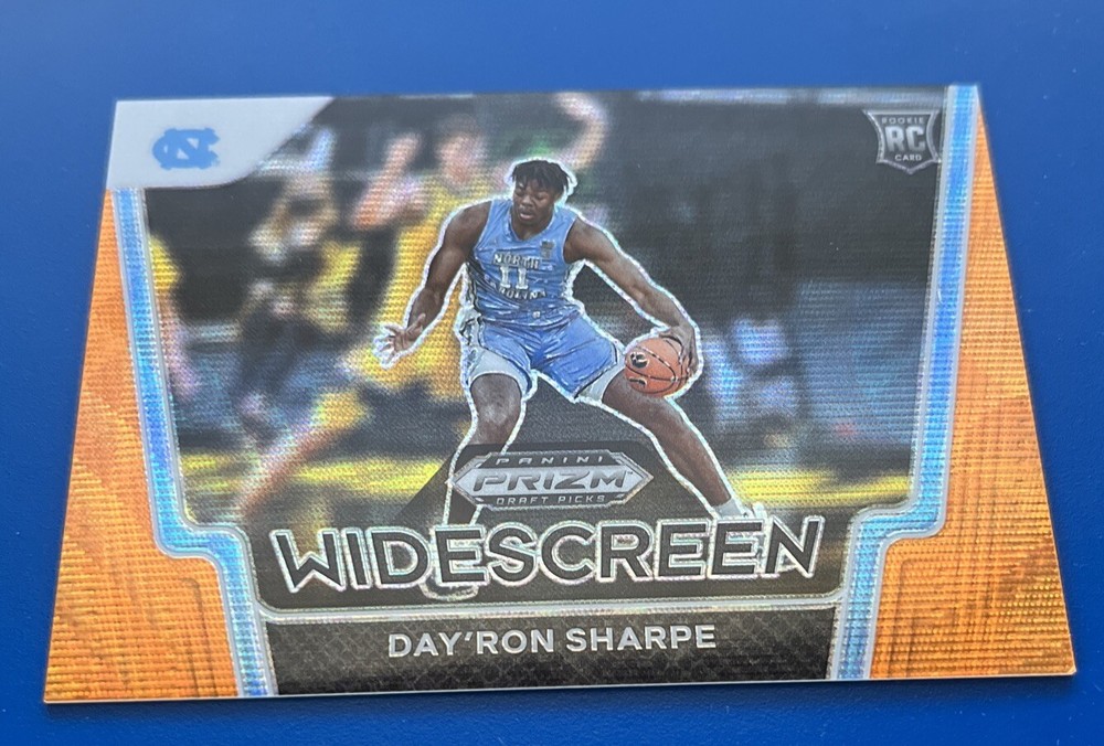 2021-22 Panini Prizm Draft Picks - Widescreen Day'Ron Sharpe #14 Orange Wave Prizm /75 (RC)