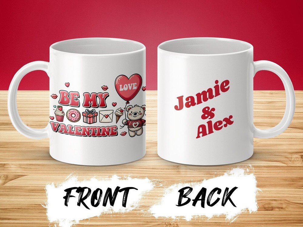 Personalized Valentine's Day Mug With Custom Names Personalized Couple Mug Love