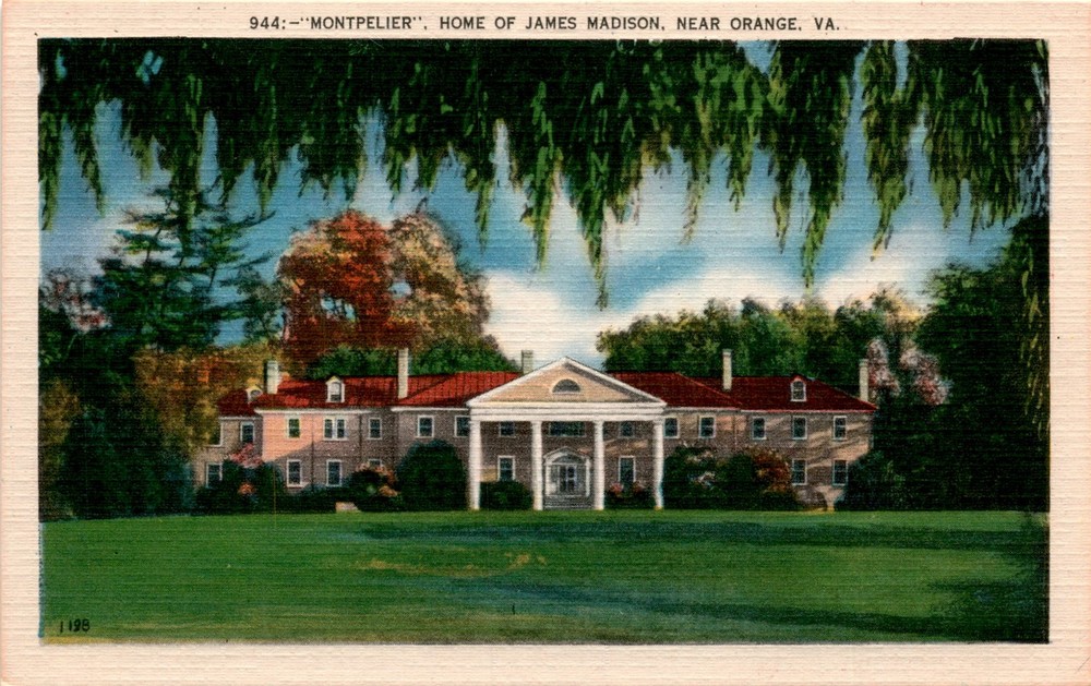MONTPELIER, JAMES MADISON, ORANGE, VA, Asheville, N. Postcard