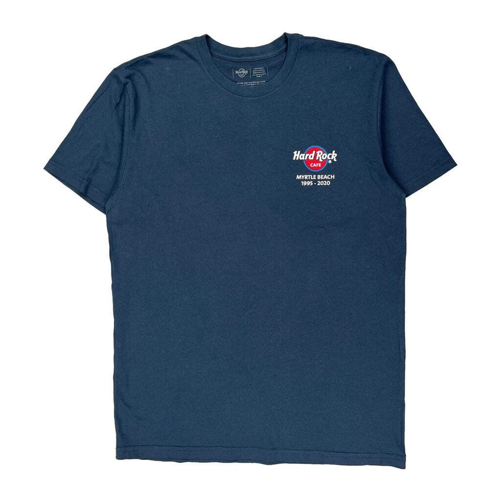 Hard Rock Cafe Graphic T-Shirt - Large Blue Cotton