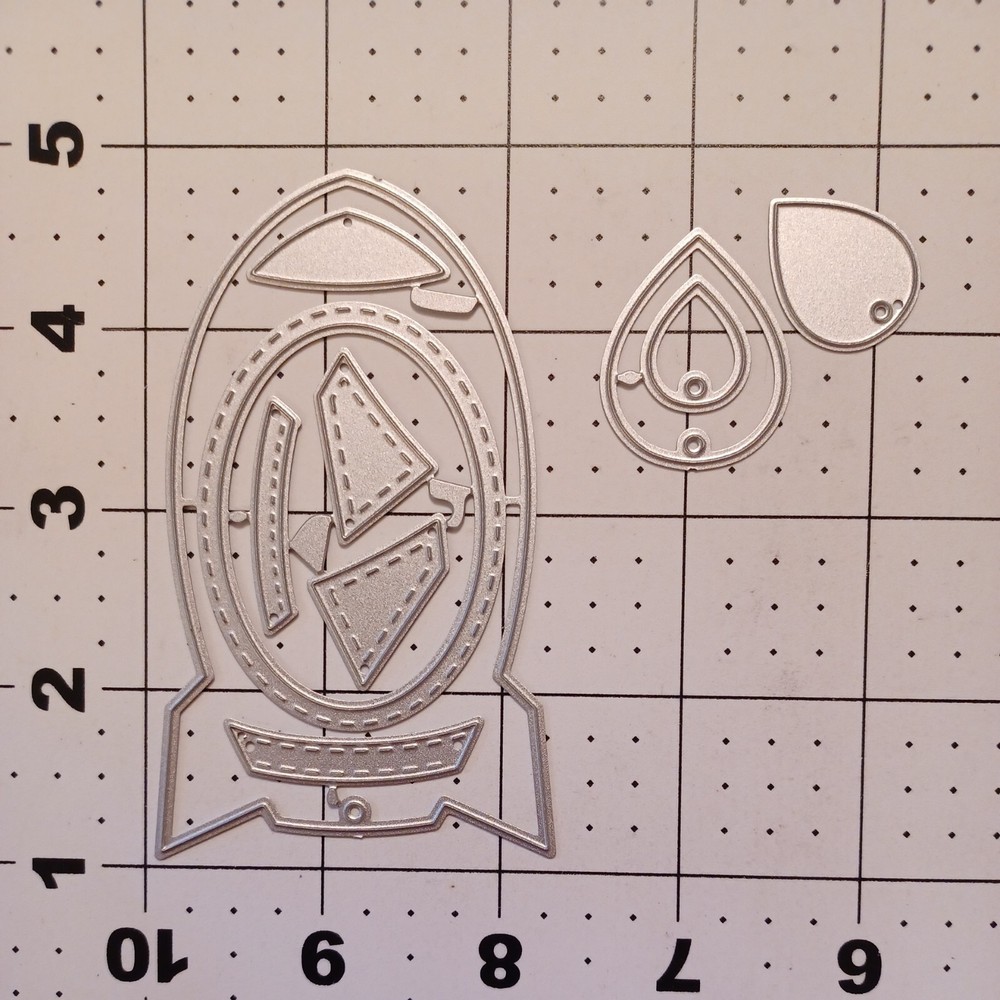 Universal thin metal die cut tool Rocket ship Einstein flame birthday party