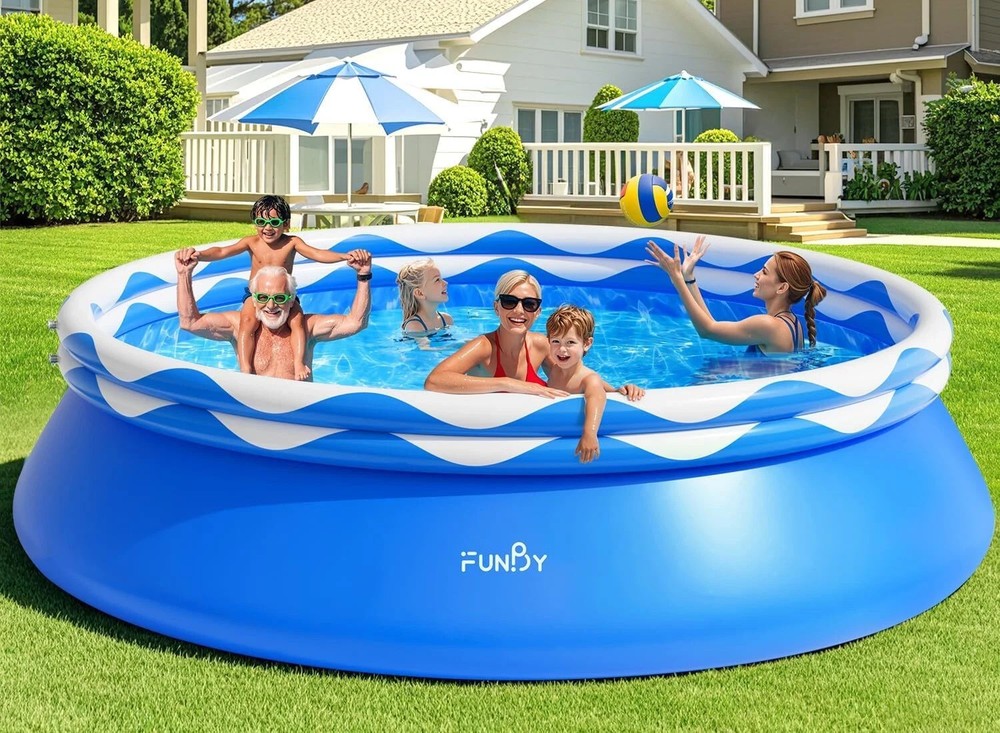 Double Inflatable Above Ground Pool with Easy Set Up for Swimming  -image