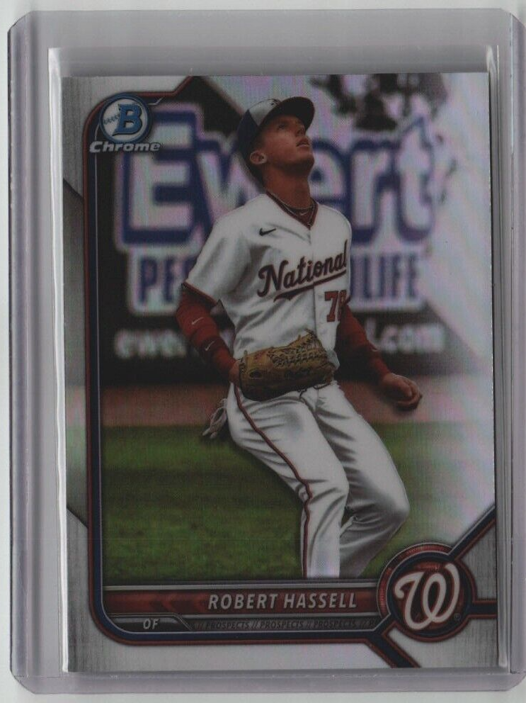ROBERT HASSELL ROOKIE BOWMAN CHROME DRAFT BDC-169 2022 WASH NATIONALS FREE SHIP