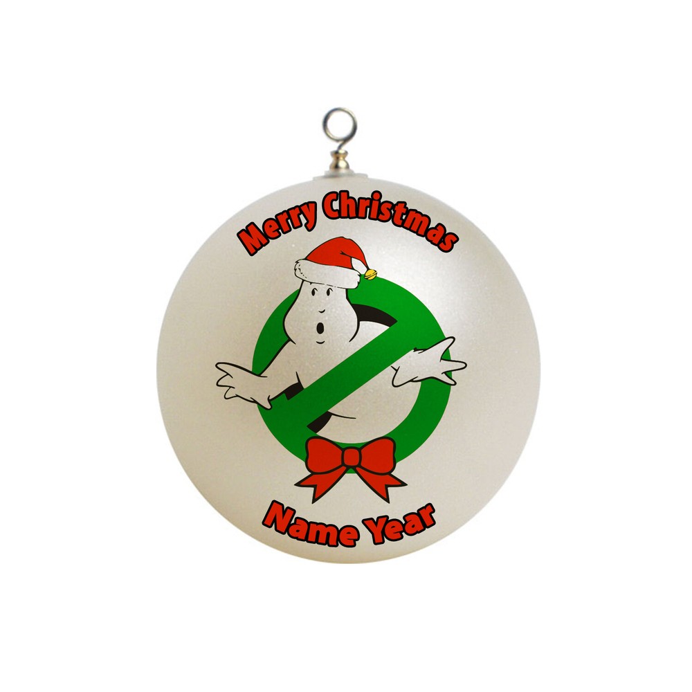Personalized Ghostbusters ghost with Christmas Hat Christmas Ornament Gift #9