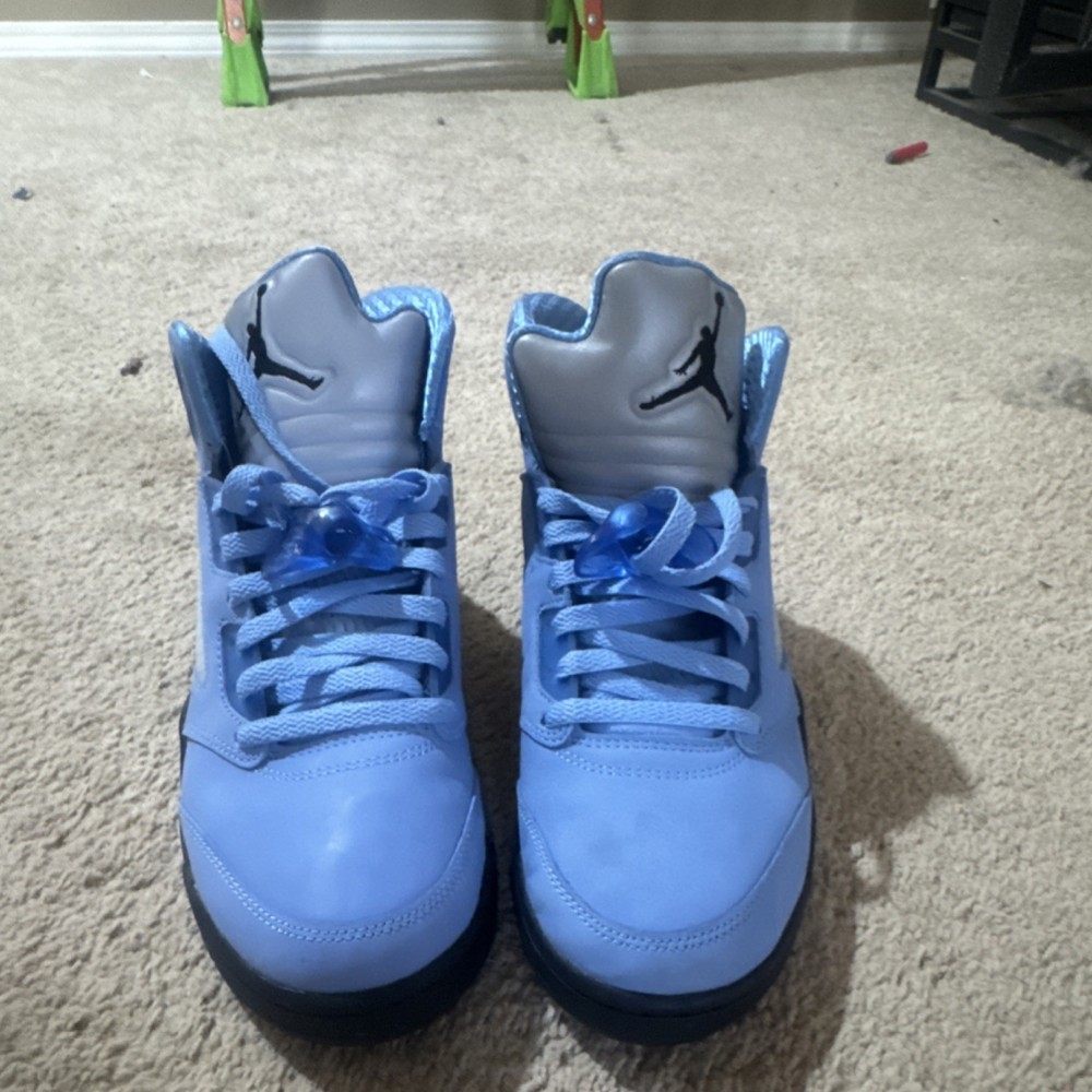 Jordan Air Jordan 5 High Top Blue Men's Athletic Basketball Shoes