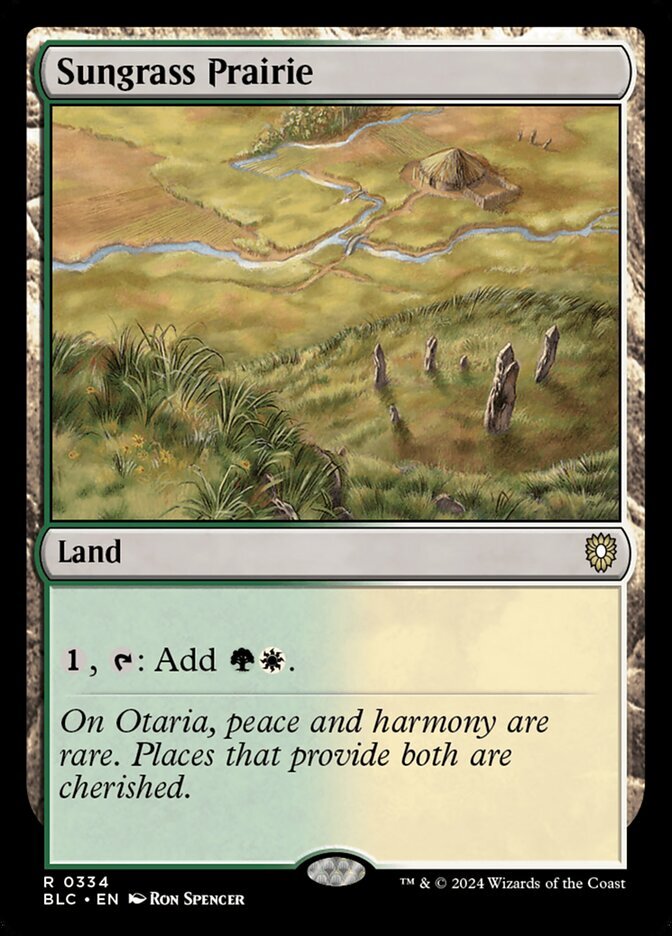 MTG Magic the Gathering Sungrass Prairie (334/401) Bloomburrow Commander LP