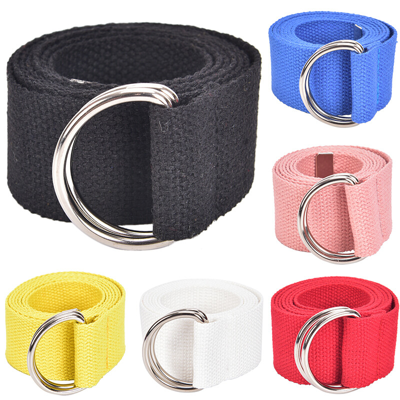 Unisex Nylon Canvas D-Ring Buckle Waistband for Outdoor Casual Wear A-a5