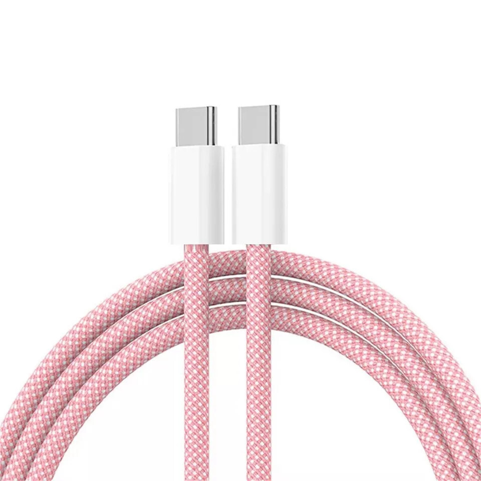 Braided Pink USB-C Charging Sync Cable Fast Shipping New