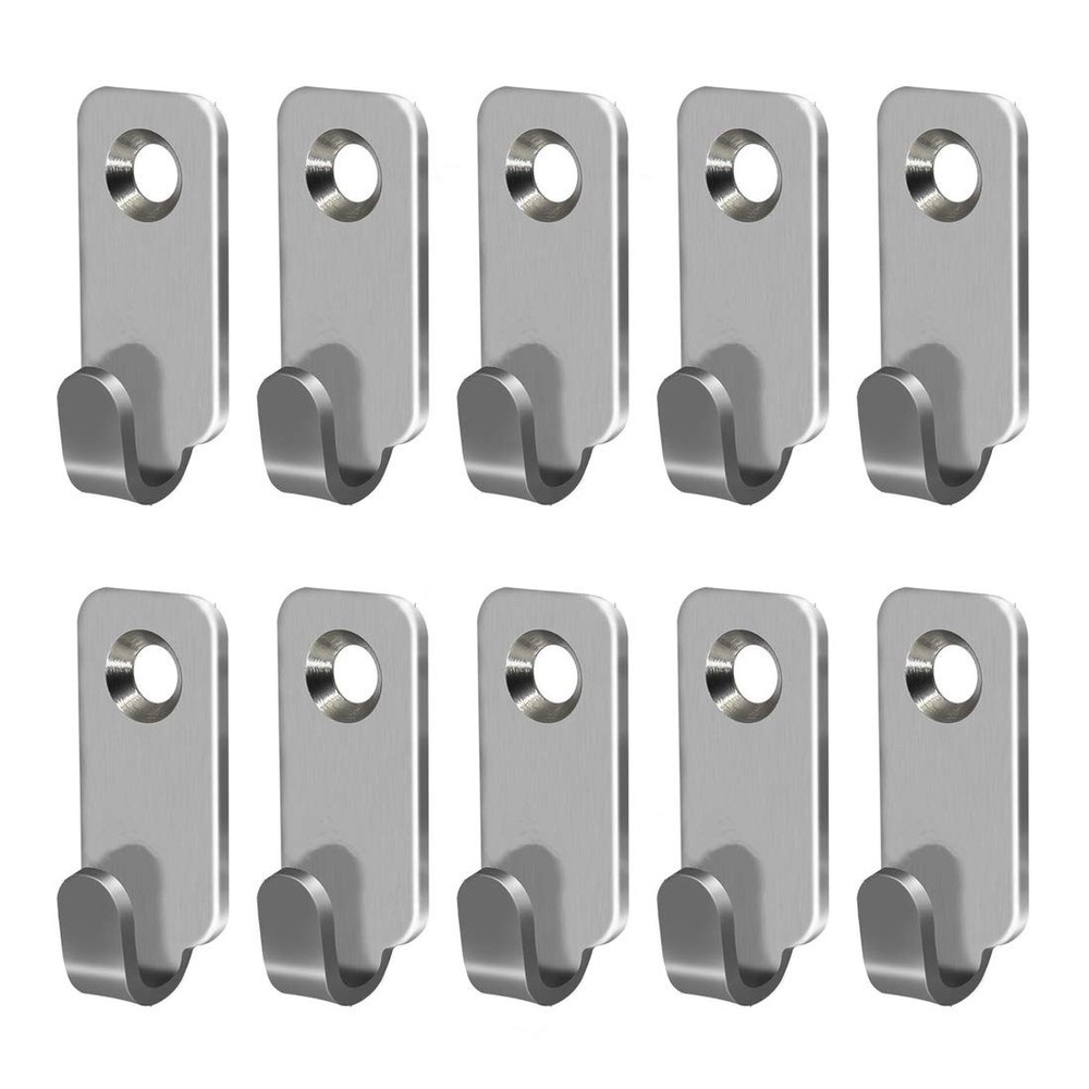 10pcs Heavy Duty 304 Stainless Steel Mini J Hooks for Mirror Wall Mount
