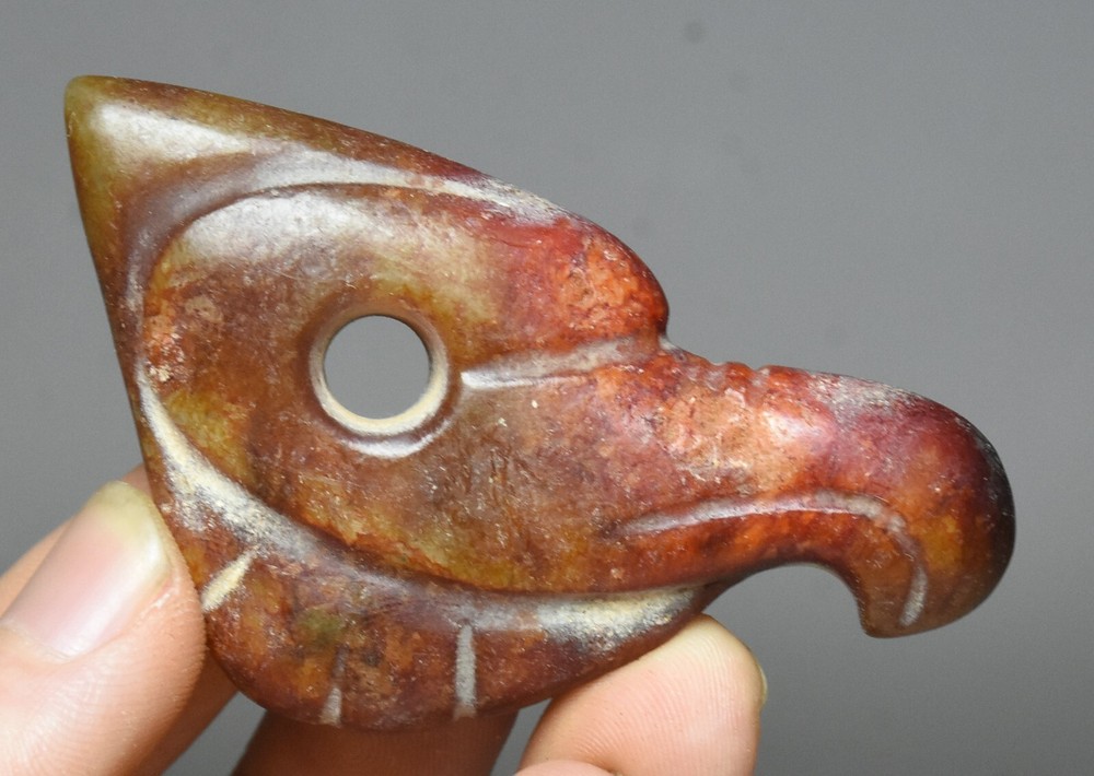 5.5cm Hongshan Culture Ancient Jade Carved Bird Amulet Pendant