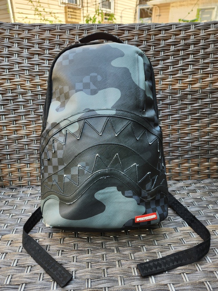 Sprayground Full Throttle 2022 Limited Edition Black Camo Backpack Urban Streetwear Style