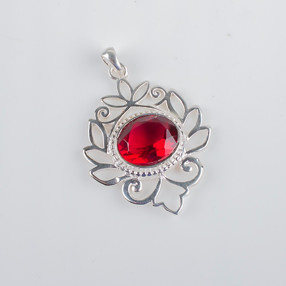 Wedding Gift For Her 925 Silver Natural Pink Rubellite Pendant Handcarfted
