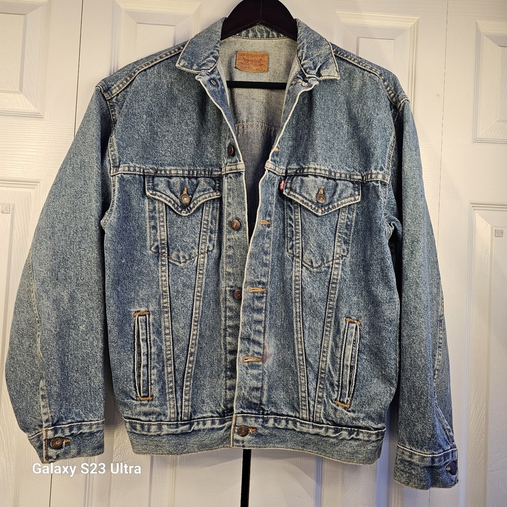 LEVI'S VTG Mens XL Trucker Denim Jacket, Blue Jean coat w Buttons and Collar USA