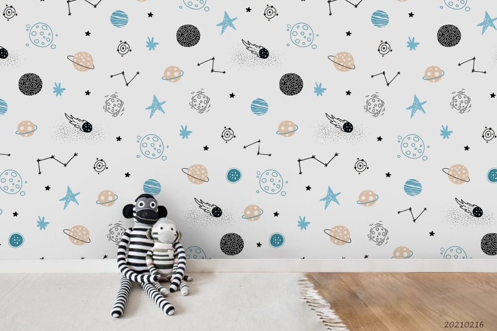 3D Planets Constellation Mode Wall Murals Wallpaper Murals Wall Sticker