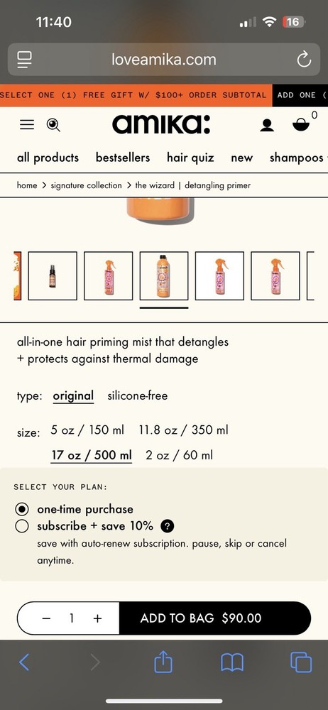 Amika The Wizard Detangling Primer - 17oz