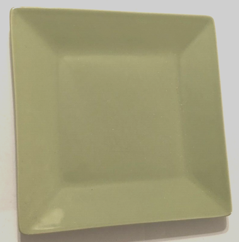 REAL SIMPLE Light Green Lime Square Commercial Grade Ceramic Salad Plate 8