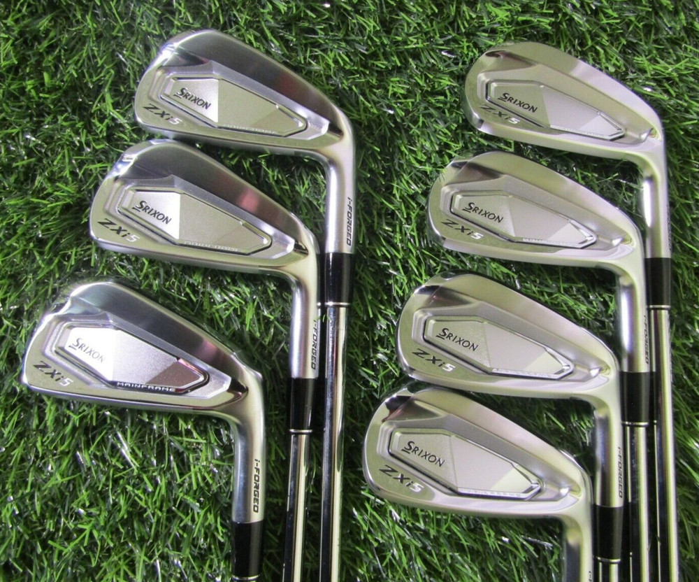 New Srixon ZXi5 iron set, 5-AW, Dynamic Gold Mid 115 S300, Steel, Stiff, Std.