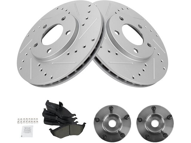 1996-2000 Voyager Front Brake Pad Rotor & Wheel Hub Kit 97FKPD