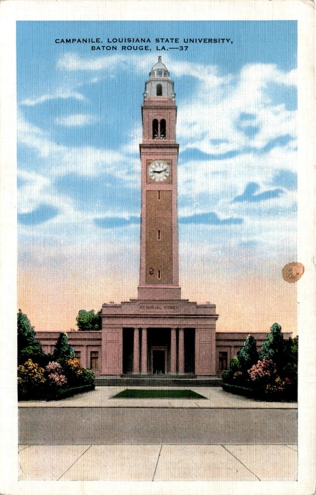 Campanile, Louisiana State University, Baton Rouge, Renorial Tower, E. Postcard