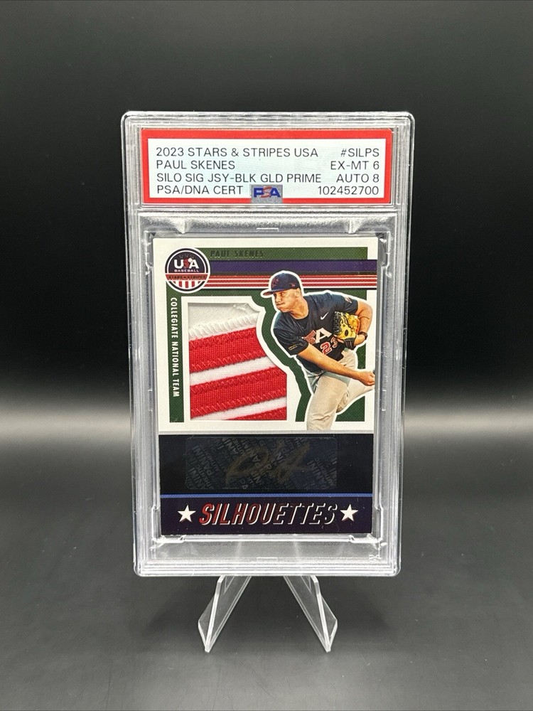 2023 Panini Stars & Stripes Paul Skenes Black Gold Prime /10 PSA 6 Auto 8