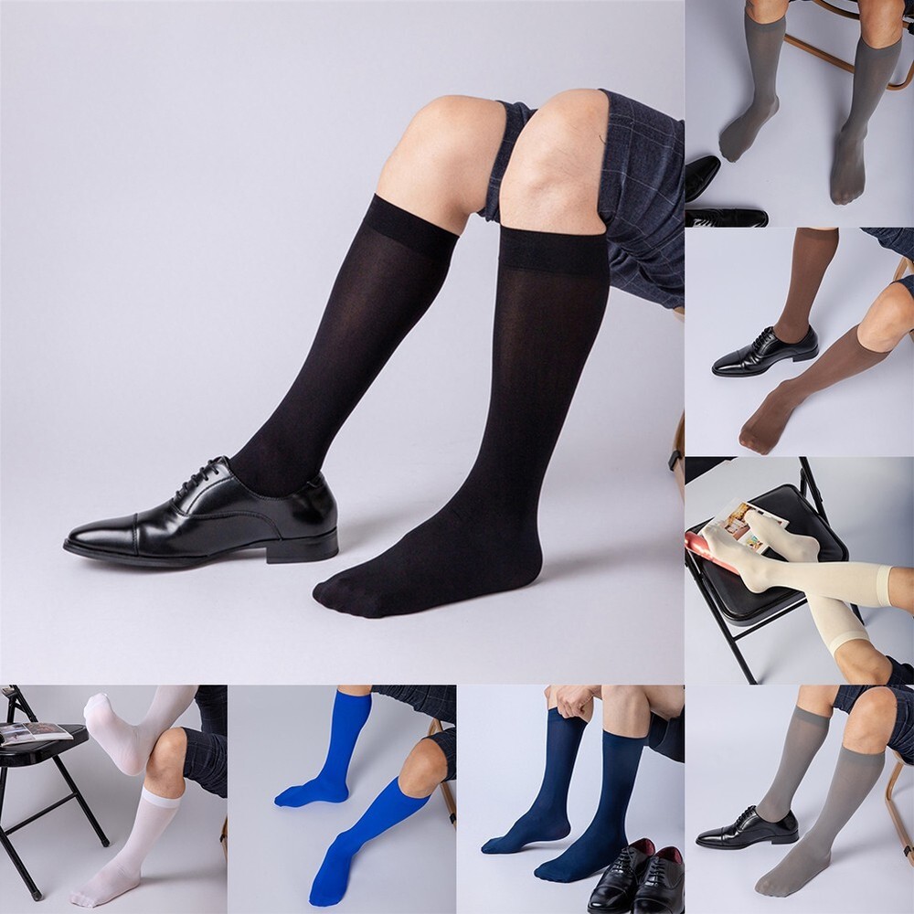 Sleek & Stylish Men's Business Dress Socks with Sheer & Lightweight Fabric