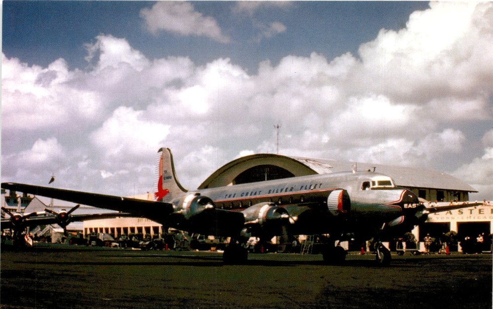 Miami International Airport, Eastern Airlines, Douglas DC-4, Bill Postcard