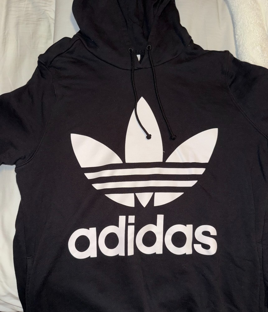 Adidas Size XL Trefoil Black Crew Hoodie GREAT CONDITION