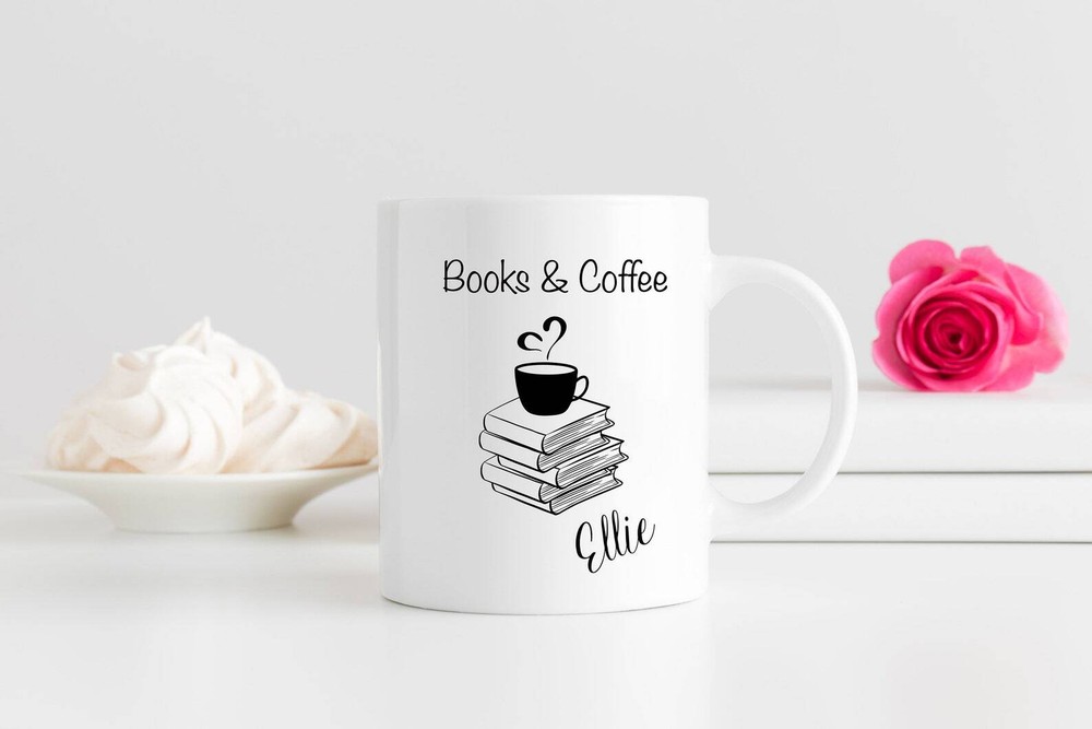 Fun Books & Coffee Mug - Customizable Gift for Book Lovers