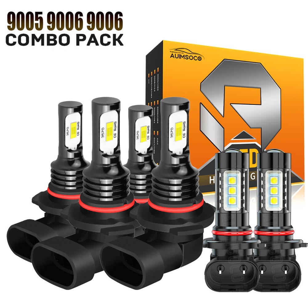 Para For Acura MDX 2001 2002 2003 Faros LED de haz alto / bajo+luces antiniebla