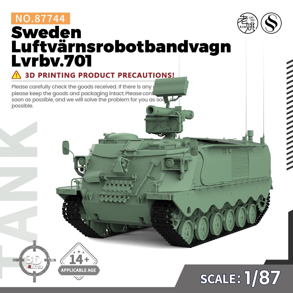 1/87 Sweden Luftv?rnsrobotbandvagn Lvrbv.701 HO Scale Railway Military Model Kit