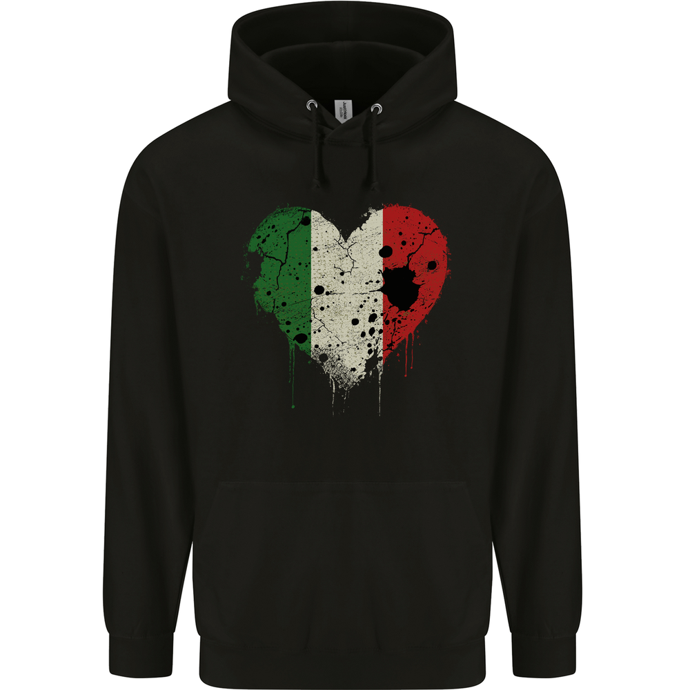 Love Italy Flag Italians Day Football Rugby Mens 80% Cotton Hoodie