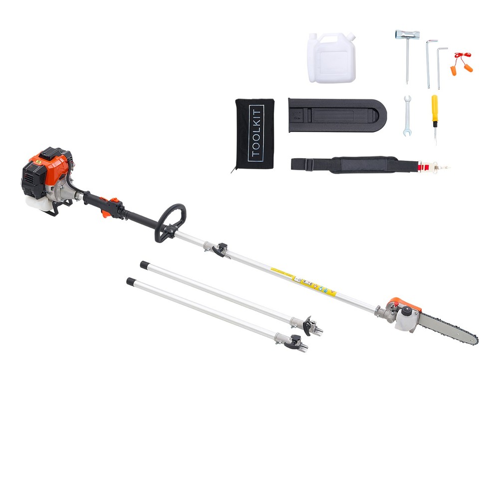 43CC Gas Pole Saw with Rotatable Head 10-Inch Cutting Bar 2-Stroke Tree Trimmer