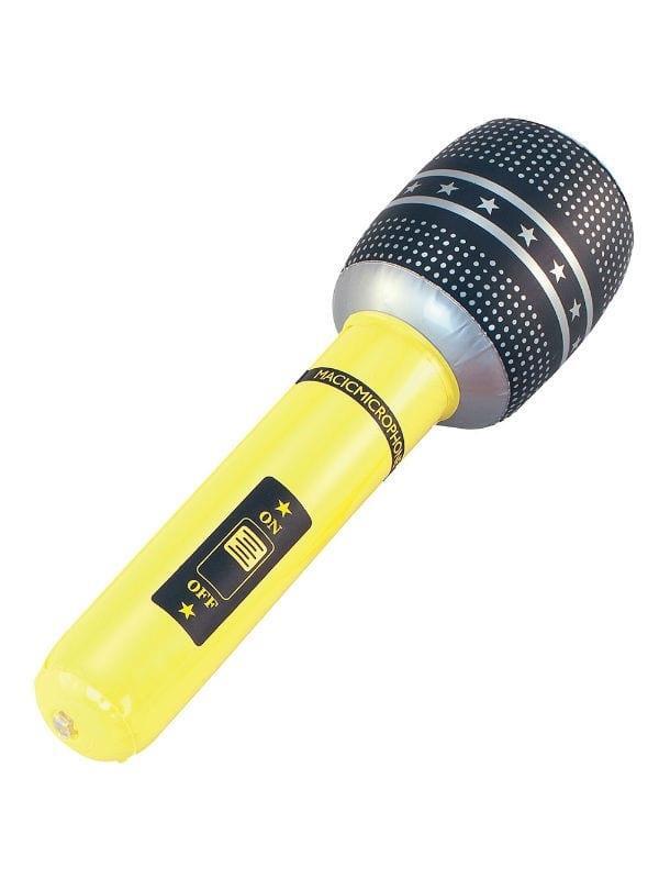 Inflatable Yellow & Black Microphone Fancy Dress Costume Accessory