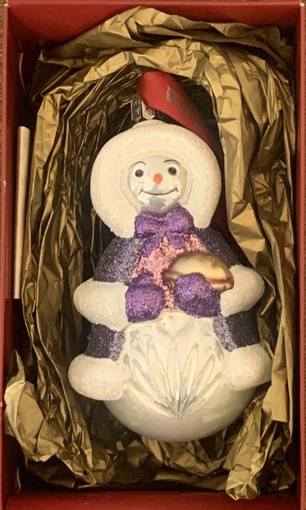 Waterford 10th Anniversary Holiday Snowman Ornament Heirloom