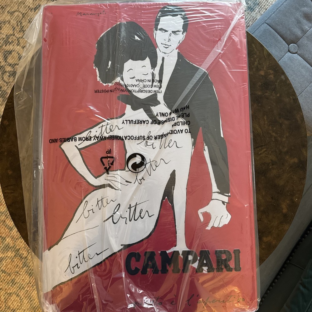 Vintage Campari art poster tin